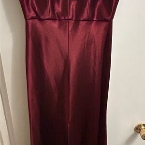 Elegant Burgundy Satin Dress Jenny Yoo